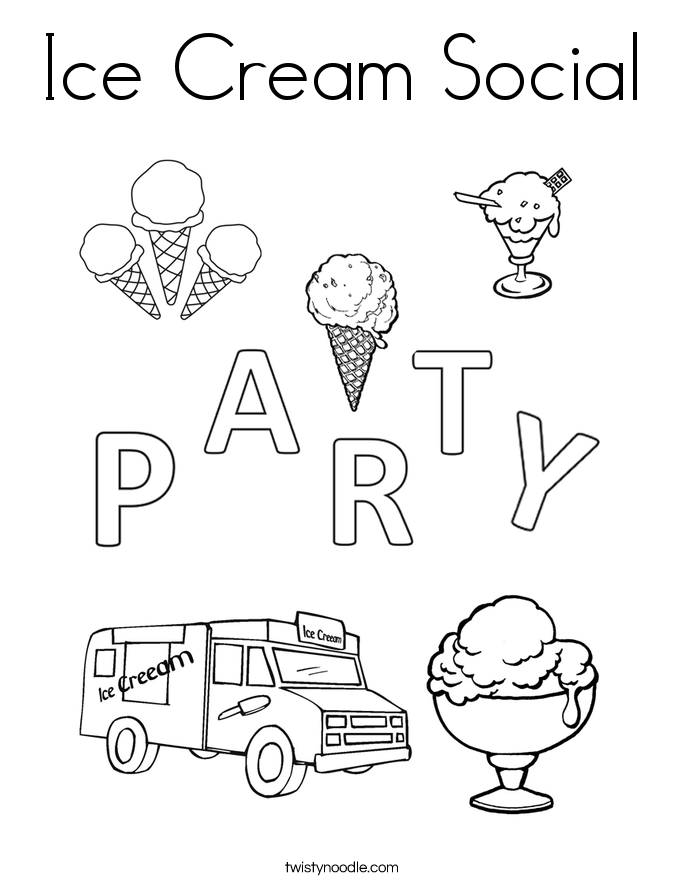 Ice Cream Social Coloring Page