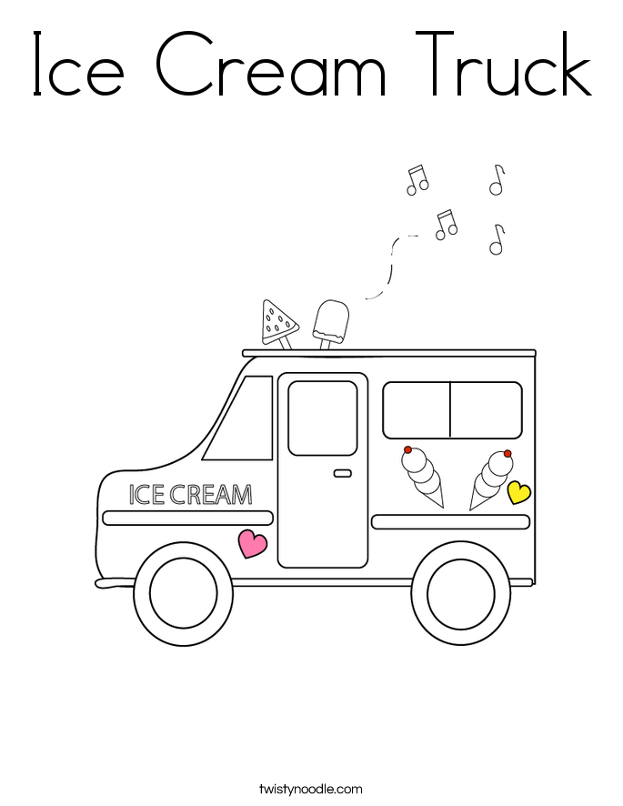 Download Ice Cream Truck Coloring Page - Twisty Noodle