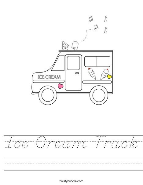 Ice Cream Truck Worksheet