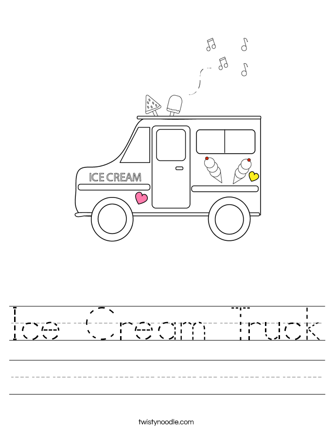 Download Ice Cream Truck Worksheet - Twisty Noodle