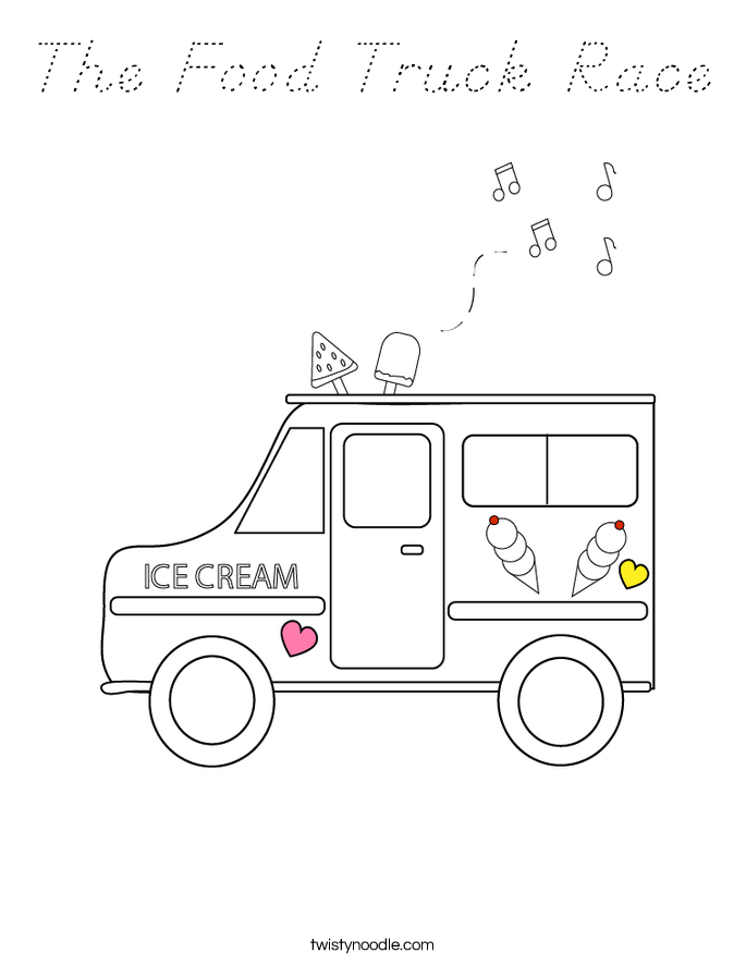 The Food Truck Race Coloring Page
