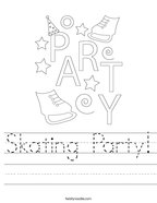 Skating Party Handwriting Sheet