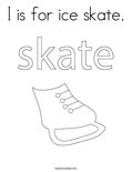 I is for ice skate.Coloring Page