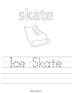 Ice Skate Handwriting Sheet