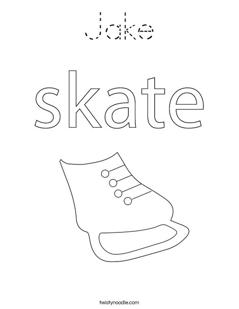 Ice Skate Coloring Page