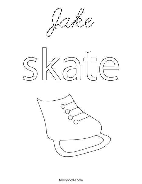 Ice Skate Coloring Page