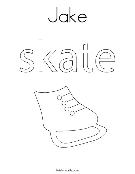 Ice Skate Coloring Page