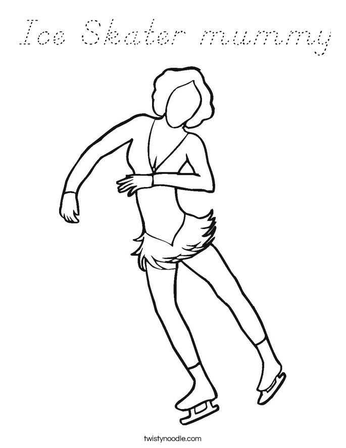 Ice Skater mummy Coloring Page