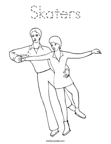 Ice Skaters Coloring Page