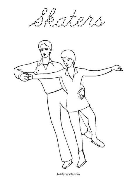 Ice Skaters Coloring Page
