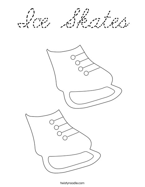 Ice Skates Coloring Page