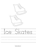 Ice Skates Handwriting Sheet