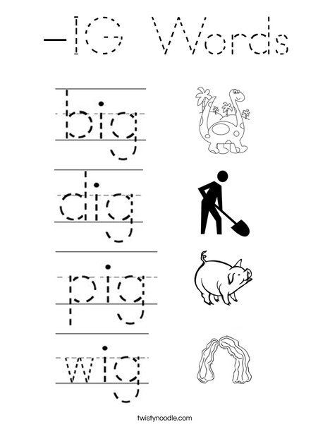 -IG Words Coloring Page