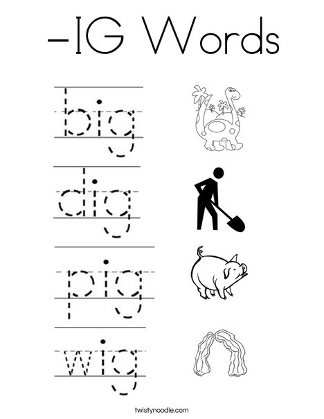 -IG Words Coloring Page