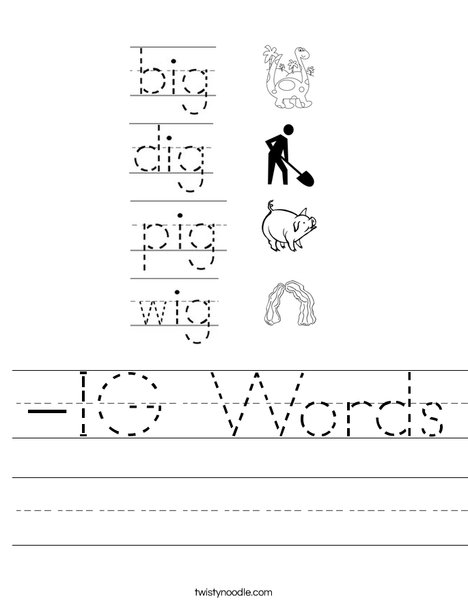 -IG Words Worksheet