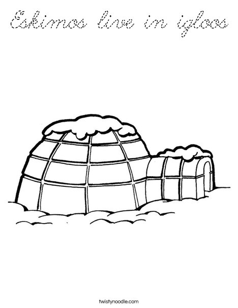 Igloo Coloring Page