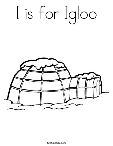 Download I is for Igloo Coloring Page - Twisty Noodle