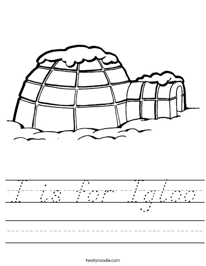 I Is For Igloo Worksheet D Nealian Twisty Noodle I Is For Igloo Worksheet D Nealian Twisty Noodle