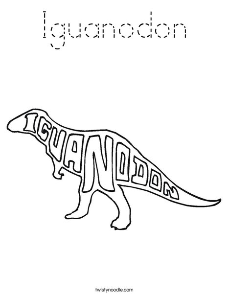 Download Iguanodon Coloring Page - Tracing - Twisty Noodle