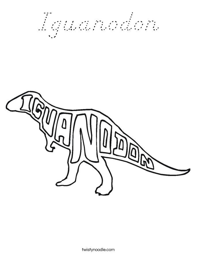 Download Iguanodon Coloring Page - D'Nealian - Twisty Noodle