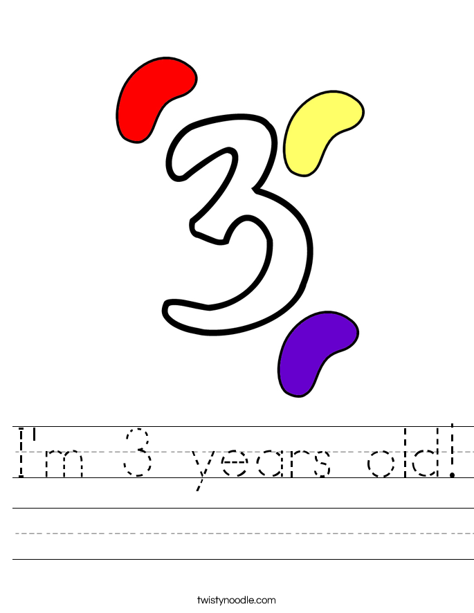 im 3 years old worksheet twisty noodle