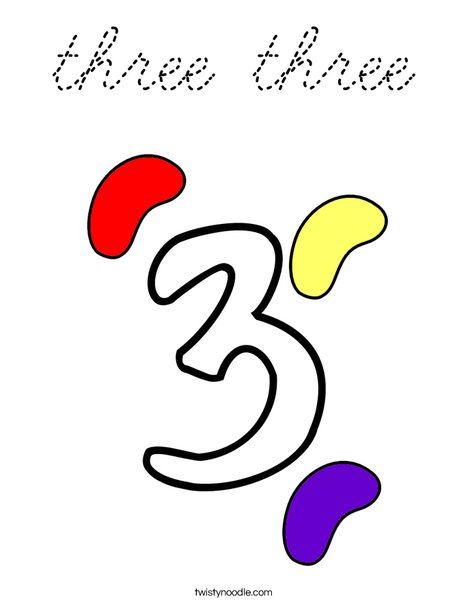 I'm 3 years old!  Coloring Page