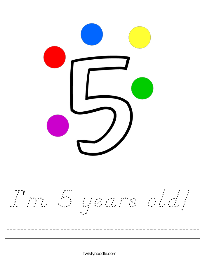 I'm 5 years old! Worksheet