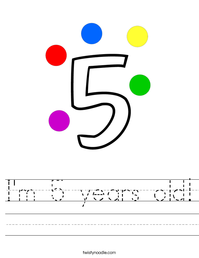 I'm 5 years old! Worksheet