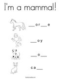 I'm a mammal Coloring Page