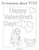 I'm bananas about YOU Coloring Page