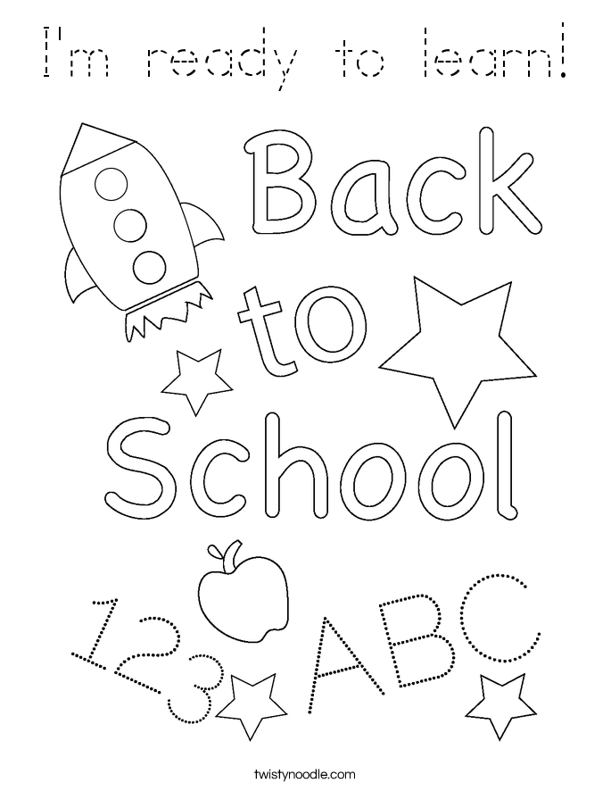 I'm ready to learn! Coloring Page