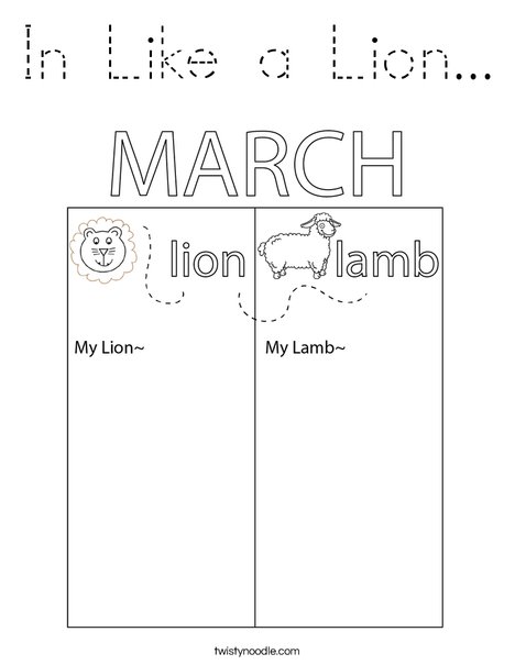 In Like a Lamb... Coloring Page