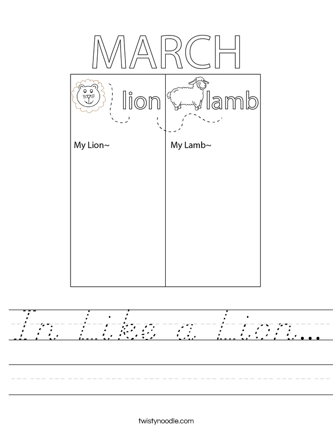 In Like a Lion... Worksheet