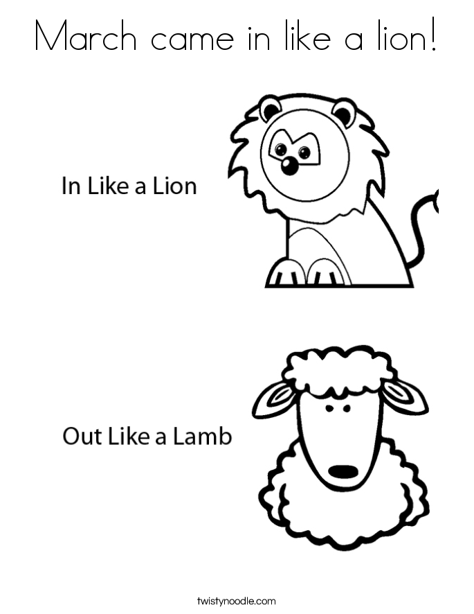 March came in like a lion! Coloring Page