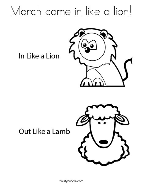In Like a Lion Coloring Page