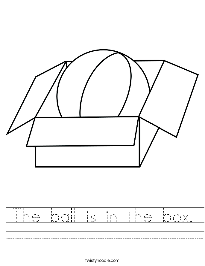 the ball is in front of the box