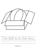 The ball is in the box. Worksheet