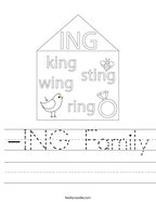 -ING Family Handwriting Sheet