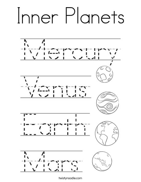 Inner Planets Coloring Page - Twisty Noodle Inner Planets Coloring Page - Twisty Noodle