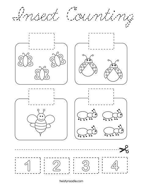 Insect Counting Coloring Page