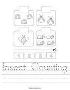 Insect Counting Handwriting Sheet