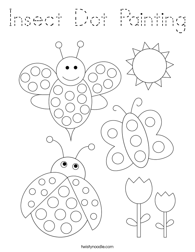 Insect Dot Painting Coloring Page