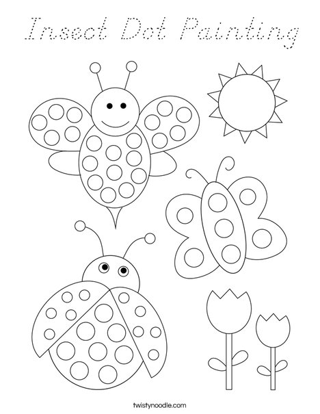 Insect Dot Painting Coloring Page