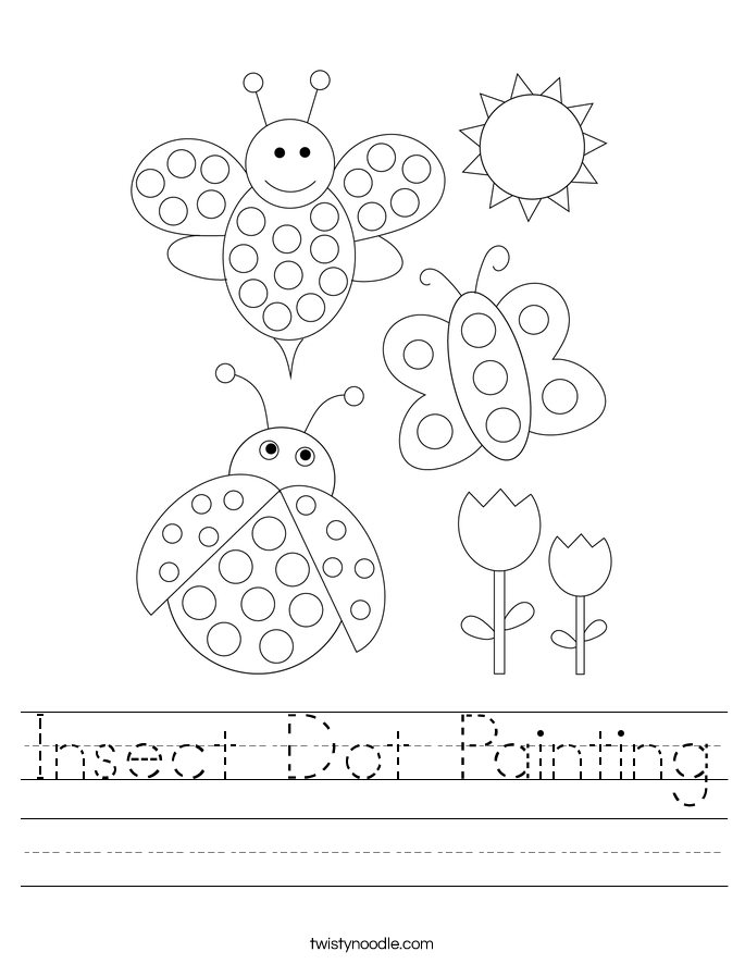 insect dot painting worksheet twisty noodle