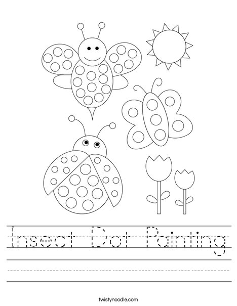 Insect Dot Painting Worksheet
