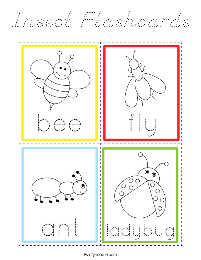 Insect Flashcards Coloring Page