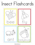 Insect Flashcards Coloring Page
