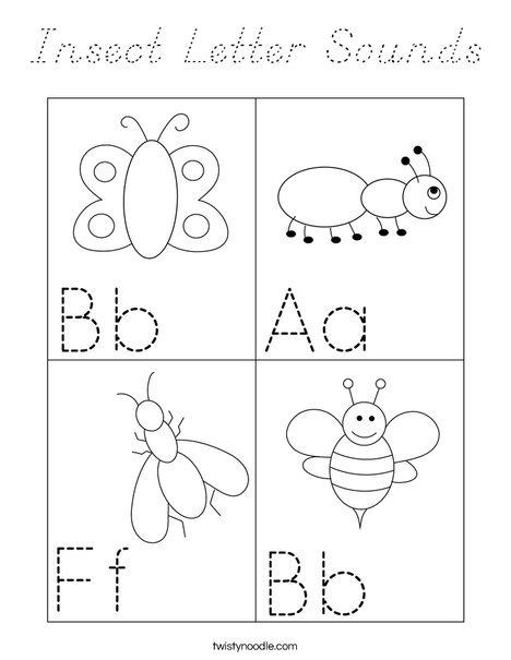 Insect Letter Sounds Coloring Page