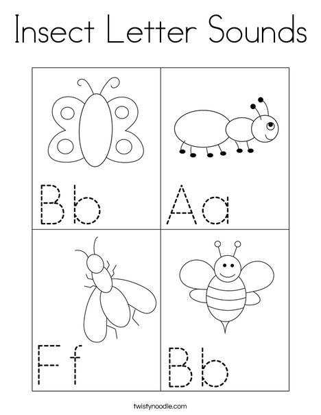 Insect Letter Sounds Coloring Page