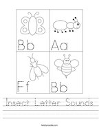 Insect Letter Sounds Handwriting Sheet